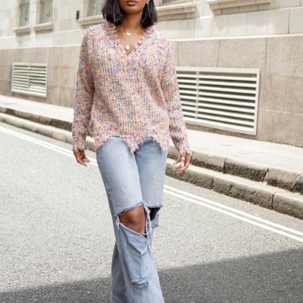 SHEIN Distressed Sweater